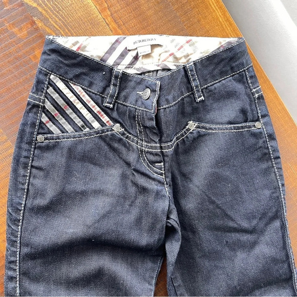 Bottoms jeans 6T elastic belt Burberry blue - Picture 3 of 4